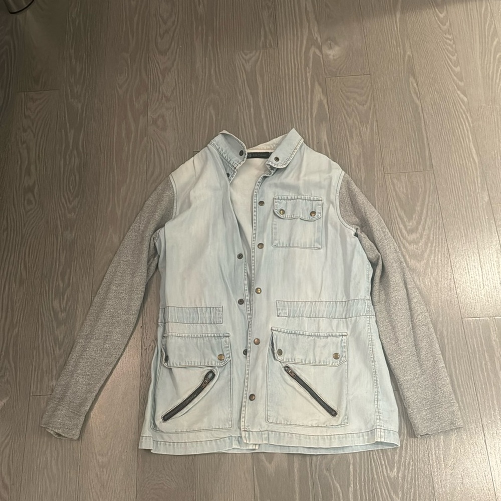 Jean jacket JET with sweatshirt material arms